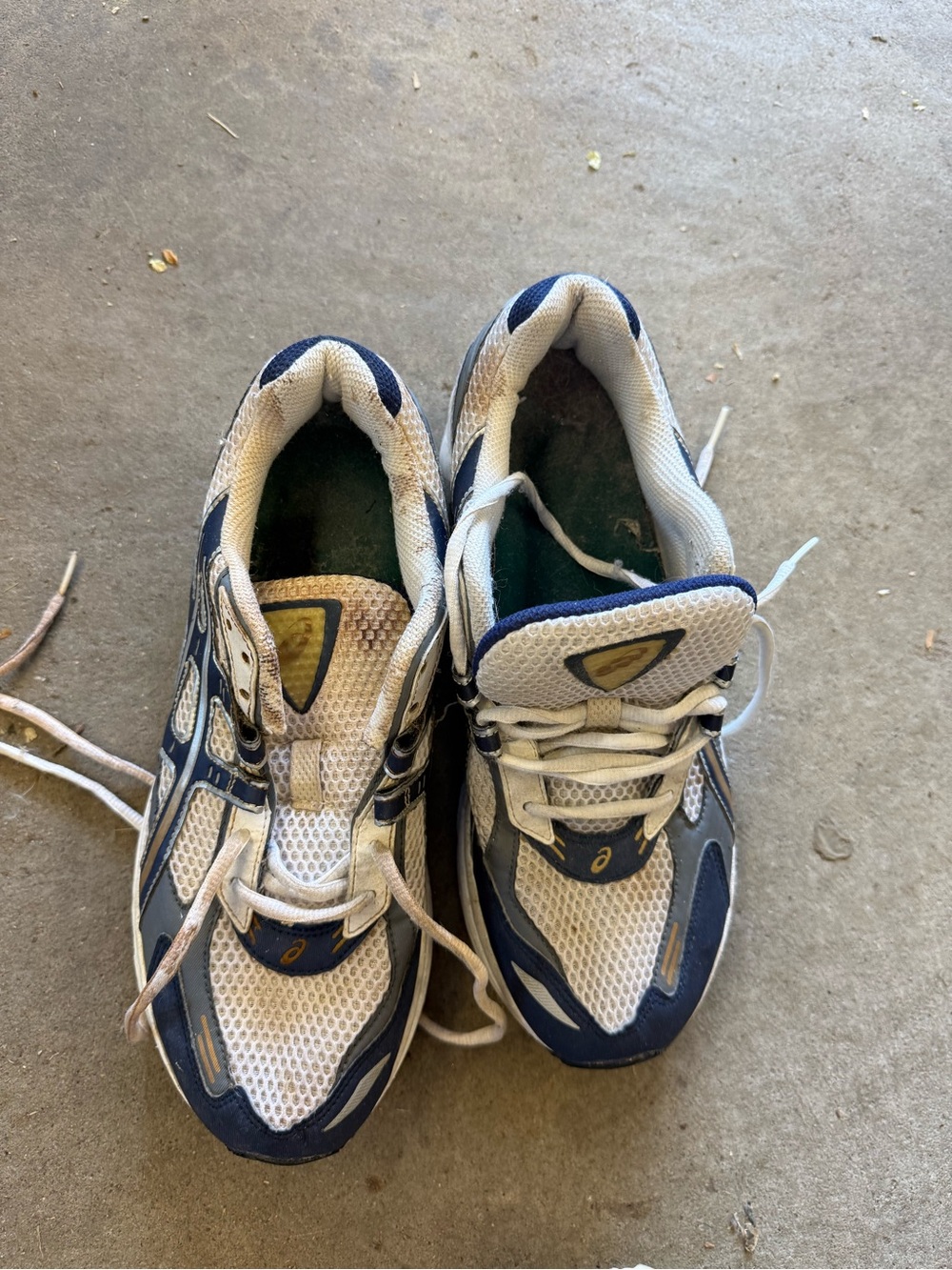 ASICS White and Navy Men's Athletic Trainers
